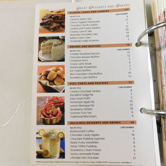 Great American Recipes Easy Everyday Cooking 16 Sections Over 160 Cards Binder - Picture 6 of 14